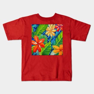 Tropical Flowers Two Kids T-Shirt